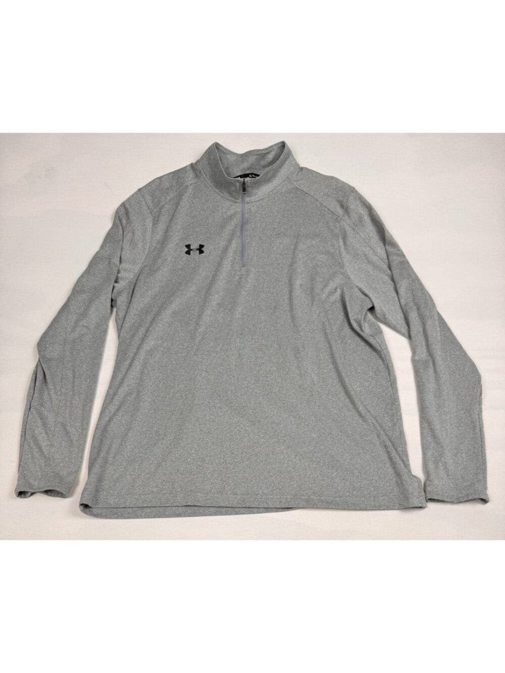 Under Armour HeatGear 1/4 Zip Pullover Mens XL Gray Loose Fit Long Sleeve Top